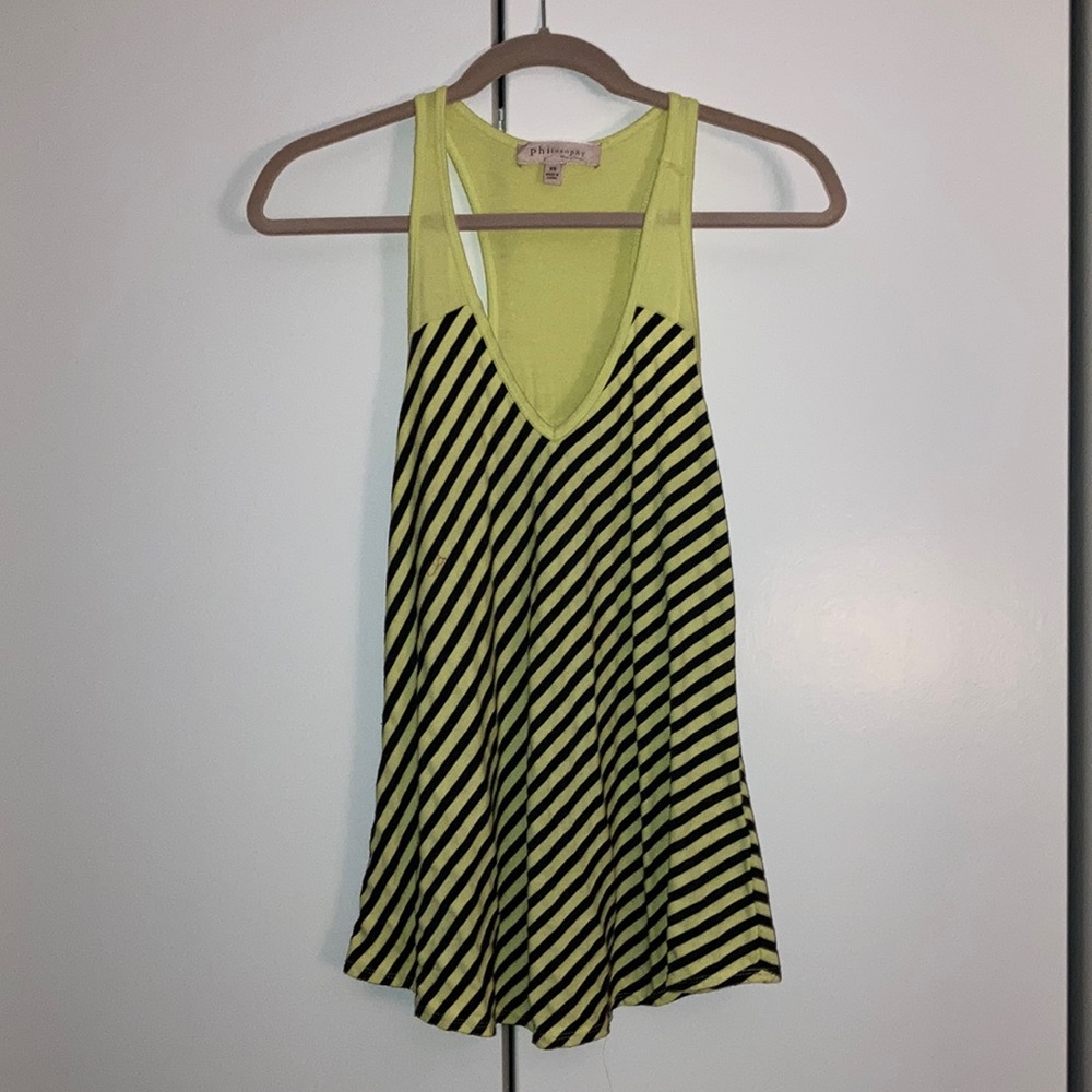 Racerback tank that’s flowy reminds me of a bumblebee